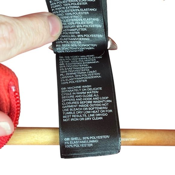 EUC The North Face Women’s Fleece Zip Red Jacket Agave Jacket Sz XL - Picture 9 of 13